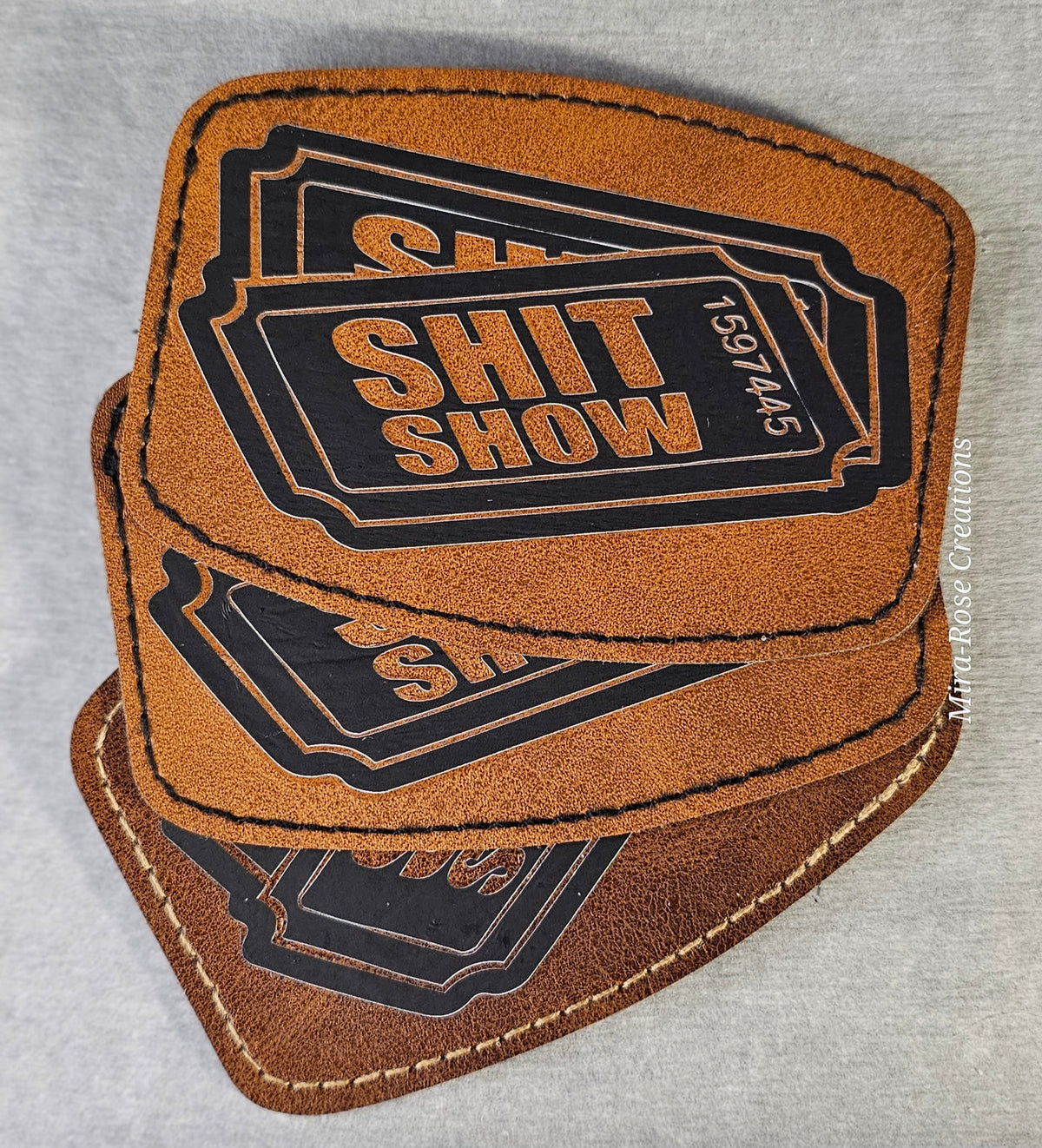 Shit Show Ticket Leather Hat Patch