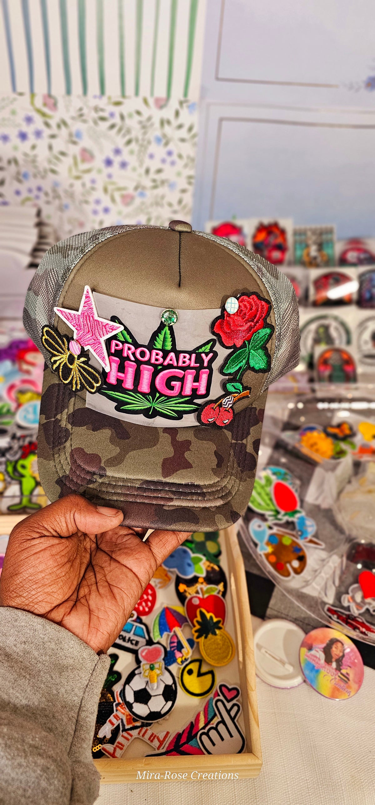 Camo Probably High Trucker Hat