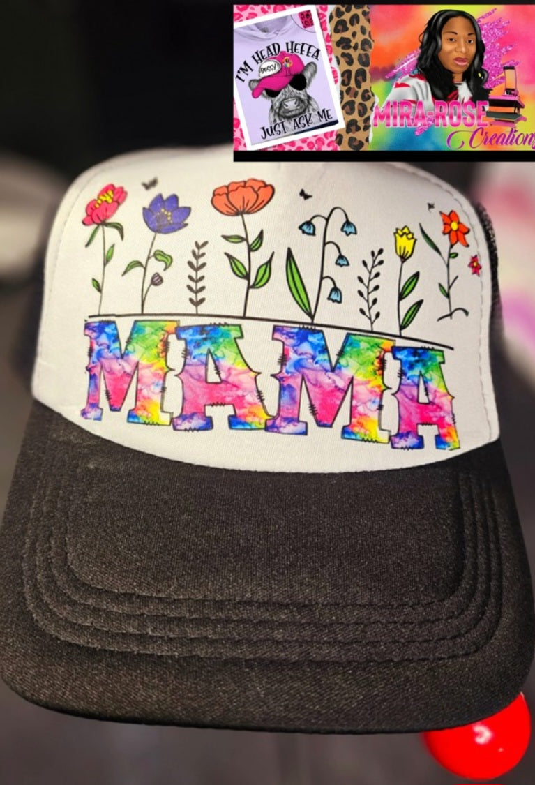 Mama Tiedie Black Trucker Hat