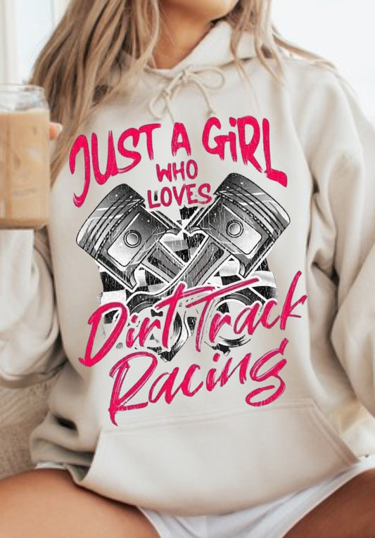Just A Girl Who Loves Dirtt Track Racing Tshirt/Hoodie