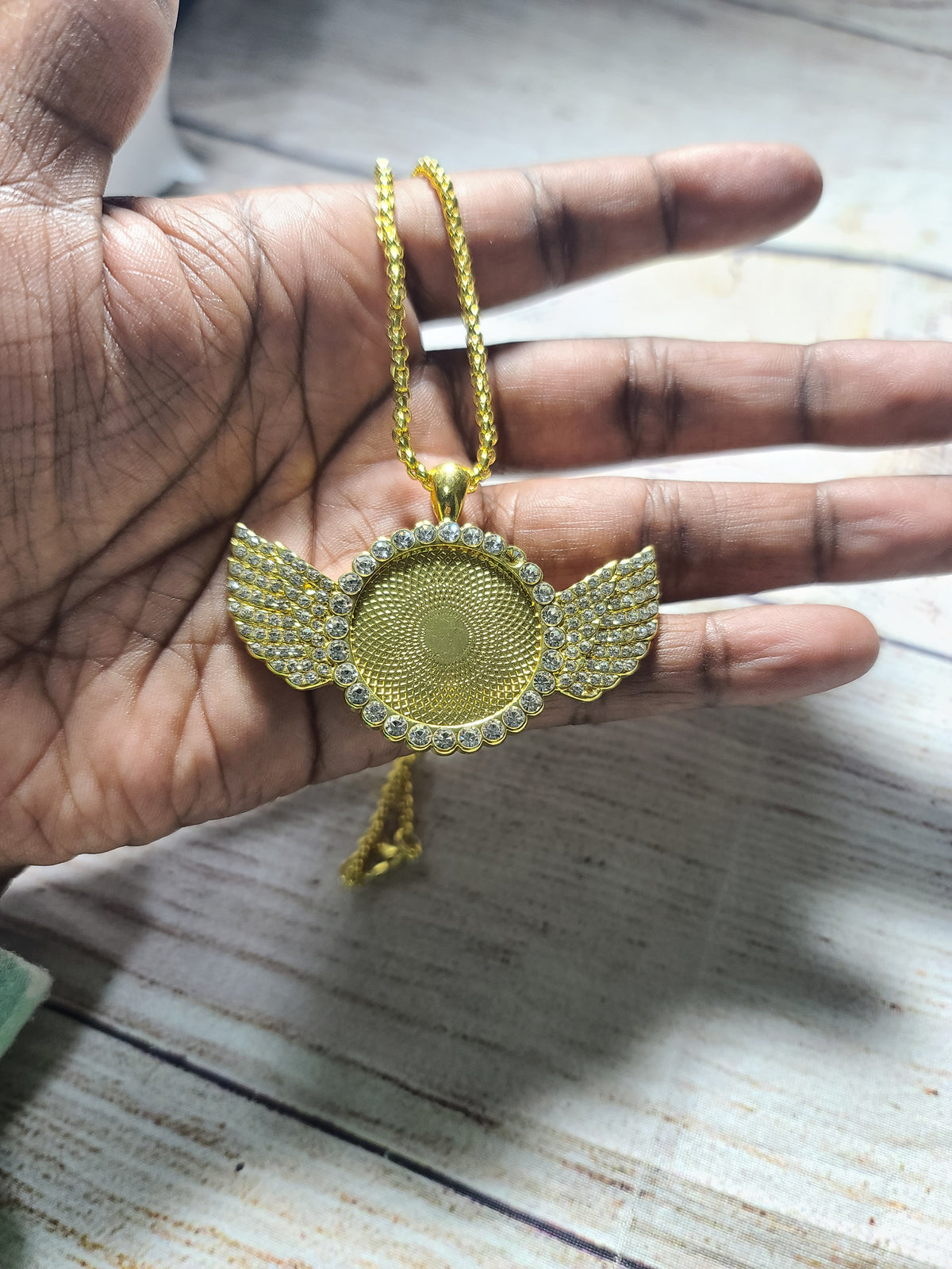 Wing Rhinestone Pendent